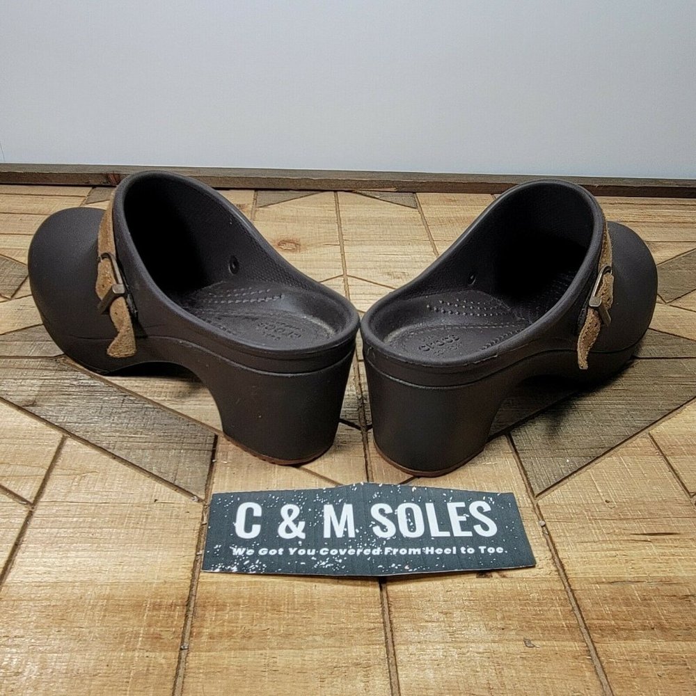 Crocs 203631 Sarah Espresso Croslite Slip On Mule - Picture 5 of 9